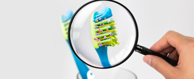 illustration showing bacteria on a toothbrush