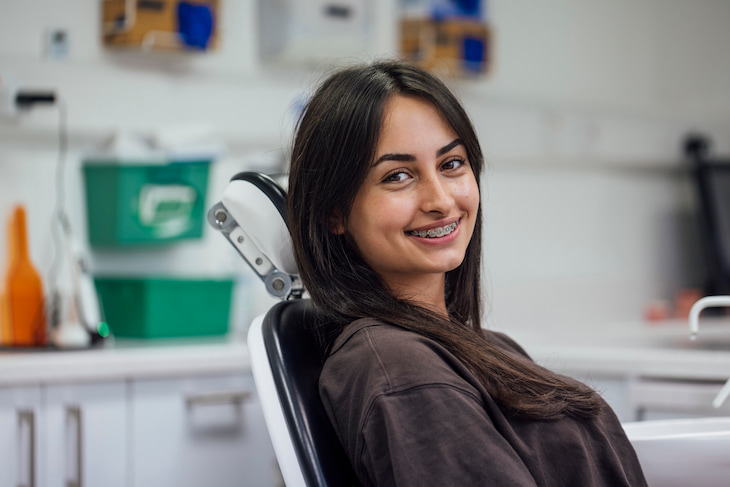 young woman wearing braces