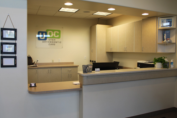 orthodontic office front desk and office - UOC North Ogden location